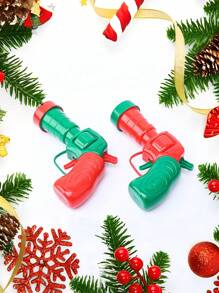 Christmas Cat Interactive Toy Set Silent Ball Launcher Pet Soothing Tool Plush Gun Toy (Gun Color Randomly Shipped) - Multicolor - View 3