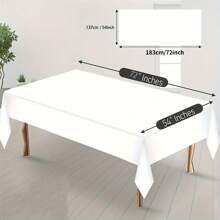 5 件一次性黑色塑料桌布，矩形防水塑料桌布，适用于派对、生日、婚礼、圣诞节室内或室外使用 - 彩色 - 查看 5