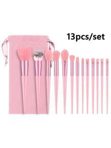 37pcs Facial Makeup Tool Set: Includes 13pcs Makeup Brushes & 1pc Hair Ties & 2pcs Wristbands & 4pcs Large Makeup Sponges & 4pcs Mini Beauty Eggs & 4pcs Fan-Shaped Powder Puffs & 4pcs Thumb Powder Puffs & 1pc Wash Brush Cleaning Bowl - Suitable For All Skin Types