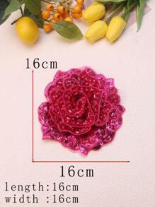 全新手工刺绣 6 层 3D 凸起水晶玫瑰花 DIY 服装、婚纱和礼服饰边