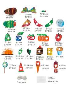 BELLKIDS 36 Pcs/Set The Very Hungry Caterpillar Picture Book Felt Toys, Story Presentation Props, Kindergarten Learning Aids, Classroom, Students, Teaching Tools. ﻿,Back To School