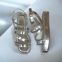 Women's Flatform Sandal Details - 銀色 - 查看 5