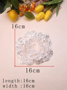 全新手工刺绣 6 层 3D 凸起水晶玫瑰花 DIY 服装、婚纱和礼服饰边