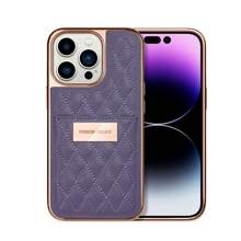 Ốp lưng điện thoại bằng da PU thêu có khe cắm thẻ mạ điện tương thích với iPhone - Nhiều màu - Xem 14