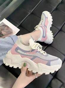 Women's Casual Sneakers, Breathable Mesh Fabric, Non-Slip And Breathable. - 粉色 - 查看 4