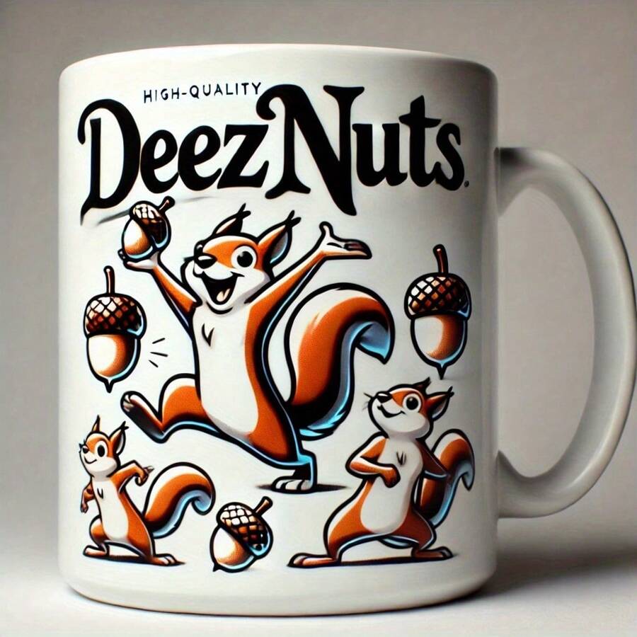 White Ceramic 11 Oz Mug With Adorable Squirrel Design, Perfect For Outdoor Use Gift Box Christmas Mugs Navidad Decoracion 2025 Christmas Gifts