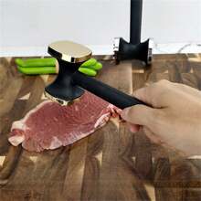 Stainless Steel Meat Tenderizer Hammer And Needle Set For Beef Steak, Portable Kitchen Tool - Silver - View 3