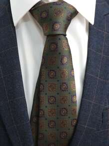 1 chiếc cà vạt kẹp vuông bằng polyester màu xanh lá cây họa tiết Paisley dành cho doanh nhân thường ngày - Nhiều màu - Xem 5