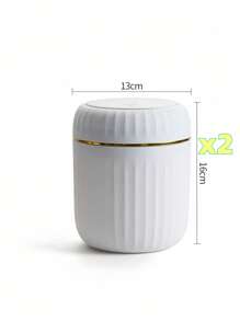 Mini Desktop Trash Can, Pedal-Operated Waste Paper Bin For Living Room, Bedroom, Car, Dining Room - White - View 9