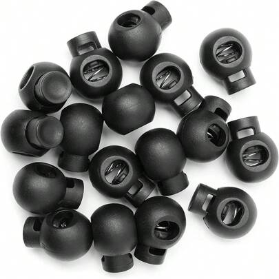 10PCS Single Hole Round Cord Locks With Spring Loaded Push Button