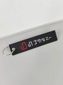 XIANG YU 1/5 pezzi Portachiavi ricamato doppia faccia - 3x13cm, con frasi brevi personalizzate, parole e marcatori di identità unici