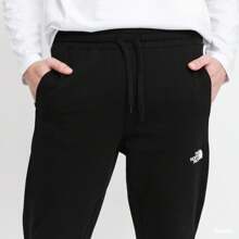 The North Face Mens Joggers M Standard Open Hem Trackpants Black Fleece Bottoms - Black - View 4