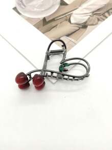 1 Piece Large Cherry Hair Clip For Women Large Hairpin Back Of Head Hair Clip High Quality Hair Clip Cute Hair Accessory - 黑色 - 查看 2