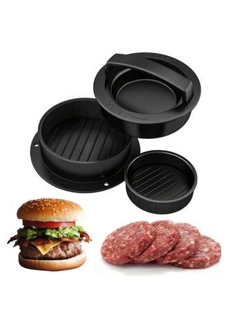 1pc Black Round Patty Press, Burger Patty Making Tool