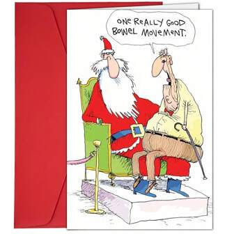 1pc Christmas Greeting Card, Cartoon Grandpa And Santa Claus Theme,Used For Christmas Events And Parties, Suitable For Giving To Family And Friends Perfect Christmas Gifts