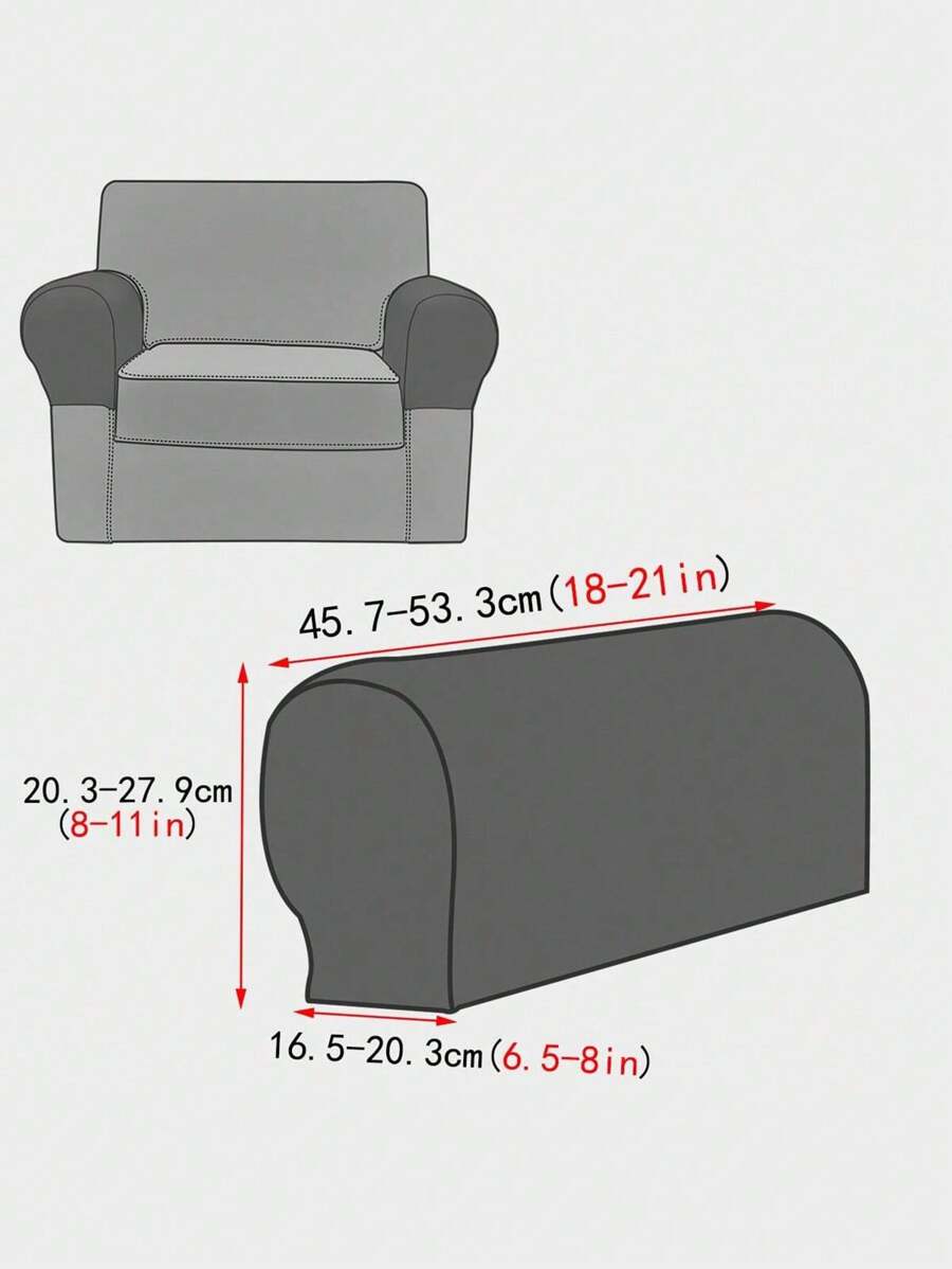 2pcs Set Jacquard Plush Sofa Armrest Covers, Thick Fabric, Modern Style