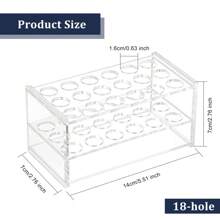 1pc 18 Sockets Acrylic Clear Test Tube Rack Transparent Acrylic Test Holder Rack Centrifuge Tube Holder Labortory Display Stands Lab Supplies 16mm Diameter For Test Tubes Chemistry Laboratory