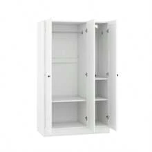 3-Door Shutter Wardrobe With Shelves, White