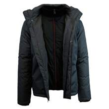 Men's Heavyweight Jacket With Detachable Hood - Black - View 2