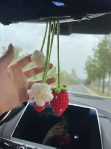 1 pieza/2 piezas Colgante de coche de fresa trenzada - Unitalla - Ver 4