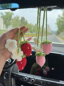 1 pieza/2 piezas Colgante de coche de fresa trenzada - Unitalla - Ver 2