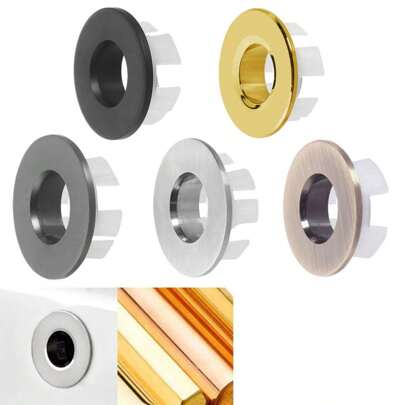 FEPK 1pc Brass Round Overflow Cover For Sink Basin, Bathroom Vanity, Bathtub, With Insert Hole, Decorative Basin Overflow Ring, Replacement Part Bathroom Accessories Bathroom Tools
