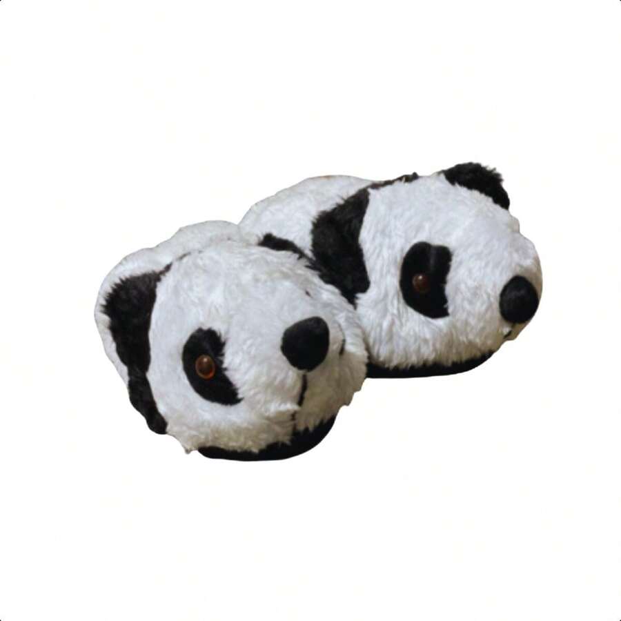 3D Panda Bear Comfortable Children's Slippers - Đen và trắng - Xem 1