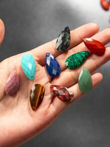 13*24mm/1pc 天然水滴切面散珠，切面扁平水滴形吊坠，DIY 项链吊坠耳环首饰吊坠配件