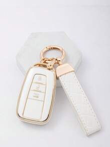 1 chiếc Vỏ chìa khóa mềm TPU dành riêng cho xe Toyota + Móc khóa dây đeo bằng da + Tua vít Bộ 3 trong 1, Tương thích với Vỏ bảo vệ chìa khóa xe thông minh 3 nút của Toyota - Nhiều màu - Xem 7