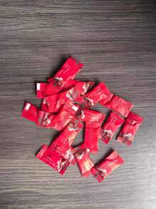 20片装压缩毛巾，加厚迷你手帕，旅行必备，一次性洁面湿巾，适用于卸妆、蒸脸、清洁面部 - 紅色 - 查看 7