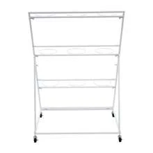 Flower Display Stand, Flower Display Stand With Buckets, Flower Bar Stand With Wheels Flower Stand Flower Cart Display Stand With Wheels, Flower Bar Stand With Buckets (3 Layers-9 Round White Buckets-B) - 白色 - 查看 6