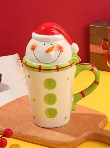 1 pezzo Tazza in ceramica creativa a cartone animato, stile carino da studente, adatta per Natale, tazza per il latte