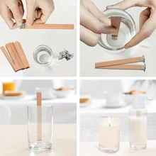 100/200/300pcs Cherry Wood Candle Wick - 5.1" X 0.5" Candle Wicks, Natural & Smokeless, Wooden Candle Cores, Suitable For DIY Candle Making, Use 2 Together