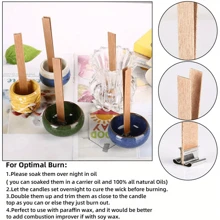 100/200/300pcs Cherry Wood Candle Wick - 5.1" X 0.5" Candle Wicks, Natural & Smokeless, Wooden Candle Cores, Suitable For DIY Candle Making, Use 2 Together