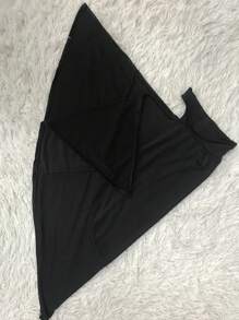 运动型简约穆斯林头巾女士速效头巾女士头巾头带蝴蝶网眼面料采用尼龙材料制成透气 - 黑色 - 查看 3