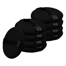 9个化妆海绵，2.16英寸圆形粉扑，适用于身体散粉，化妆工具，黑色、裸色、粉色 - 彩色 - 查看 10