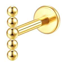 Helix Conch Titanium Piercing Ear Piercing Nose Piercing Labret Tragus 1.2X8 - 金色 - 查看 1