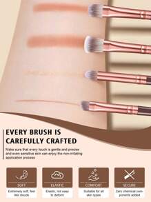 (Wine Red)15/18/20/22/25/30/32PCS Makeup Brush Set Includes Powder Brush,Highlight Brush,Nose Shadow Brush,Detail Brush,Outline Brush,Eyelash Brush,Foundation Make-Up Brush,Facial Brush,Concealer Brush,Eye Shadow Brush Set, Eyelash Curling Brush+5PCS Makeup Sponges For Liquid Makeup+5PCS Mini Makeup Sponges For Liquid Makeup+5PCS Triangle Powder Puffs For Loose Powder - 酒紅色 - 查看 4