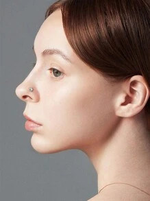 4pcs Round Heart, Pentagram, Cube Zirconia Decorated I L-Type Nose Studs, Gold & Silver Color