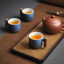 1 chiếc cốc cà phê Espresso mini 70ml, thiết kế tối giản theo phong cách Nhật Bản, bộ tách trà bằng gốm có tay cầm, chống bỏng, thích hợp cho trà chiều, bộ tách cà phê, cốc cà phê & tách trà gia dụng cỡ nhỏ - Màu xanh lam - Xem 8