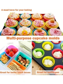 12片/50片装硅胶便当盒分隔板，午餐盒分隔器套装，带食物标签，学校午餐盒配件，学校派对用品