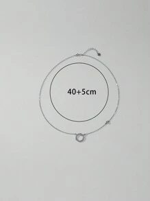 1 chiếc vòng cổ mặt tròn đính đá Cubic Zirconia mạ bạc Sterling 925 thời trang tối giản, thích hợp để đeo hàng ngày - Bạc - Xem 7