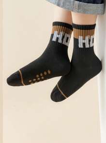 5 双儿童卡通鳄鱼简约设计运动袜，面料柔软舒适，透气吸湿排汗，适合休闲和运动穿着 - 彩色 - 查看 5