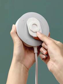 Detachable, No Drilling, Fixed Power Strip, Plug-In Fan, Adhesive Style Buckle - White - View 4