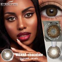 EYESHARE 1 paire de lentilles de contact de couleur pour les yeux Cosmétique de haute qualité Lentilles bleues Lentilles de contact grises Lentilles oculaires de mode verte Costume d'Halloween Cosplay - VIENNE-CHOCOLAT - Voir 3