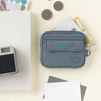 Portable Korean Style Short Small Wallet Fashionable All-Match Card Holder Daily Key & Earphone Storage Clutch Gifts Essentials Items For Women Wallet Mini Wallet Purse Wallet Coin Wallet Travel Wallet
