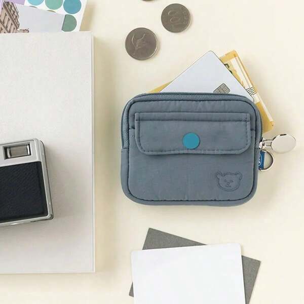 Portable Korean Style Short Small Wallet Fashionable All-Match Card Holder Daily Key & Earphone Storage Clutch Gifts Essentials Items For Women Wallet Mini Wallet Purse Wallet Coin Wallet Travel Wallet