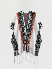 1 件佩斯利图案复古波西米亚雪纺围巾，百搭 4 季斗篷 - 彩色 - 查看 14