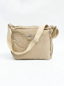 Women's Waterproof Causal Multilayer Medium Shoulder Messenger Bag W5003 - 米色 - 查看 2
