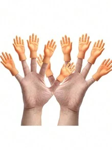 10 件/5 对趣味迷你橡胶手指模型玩具，仿真手指木偶，新奇猫咪手指玩具，木偶表演，恶作剧礼物，派对用品，圣诞节 - 彩色 - 查看 1